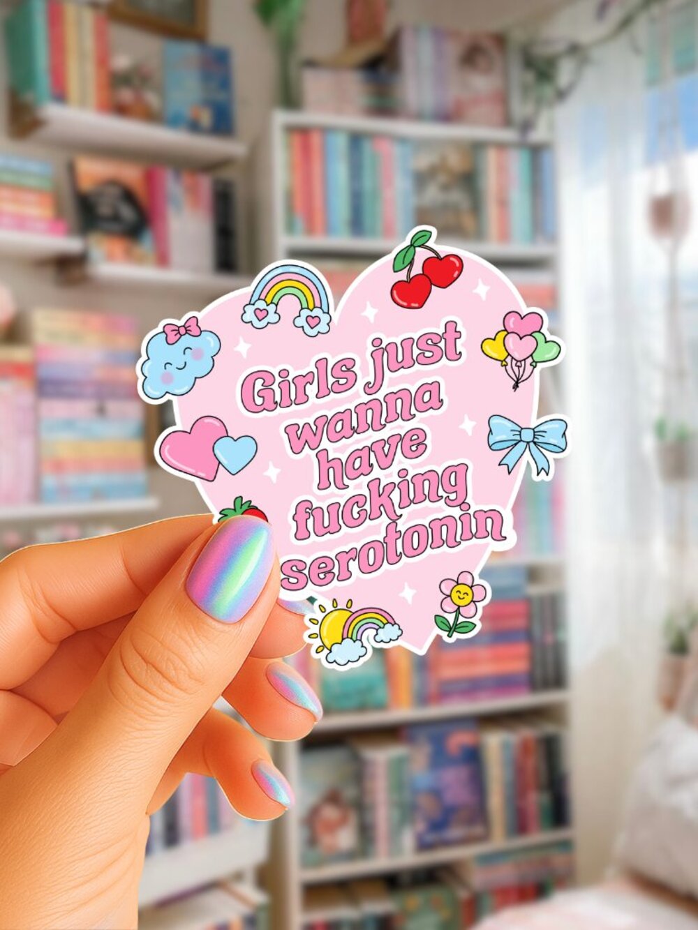 Cute Girly Vinyl Sticker 3" Glossy 5/$10